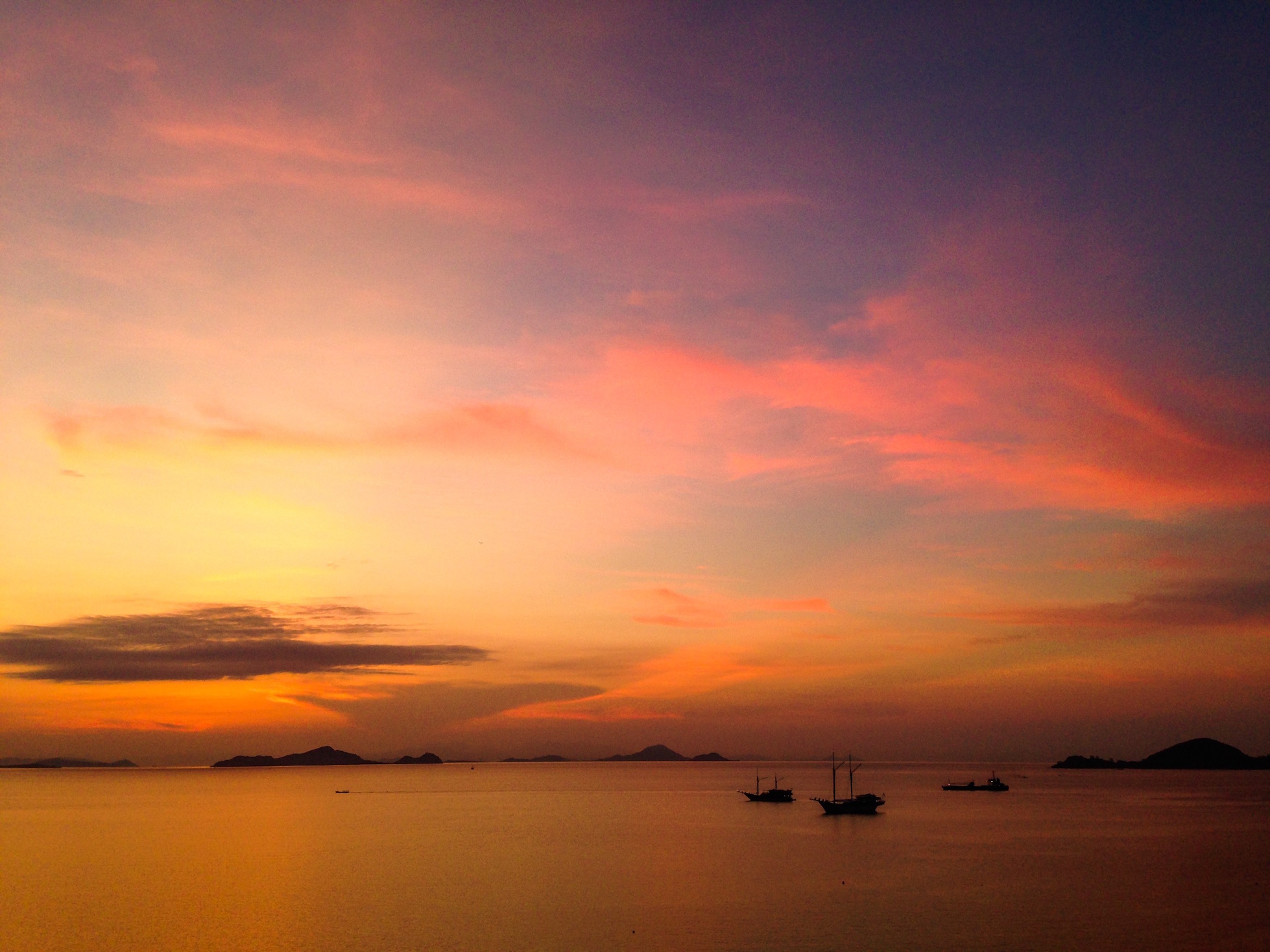 Labuan Bajo Bali sunset view from the beach