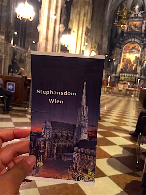 The ticket of the classical concert at St Stephansdom Vienna