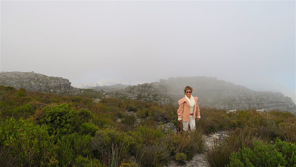 walking on the top of the Table Mountain